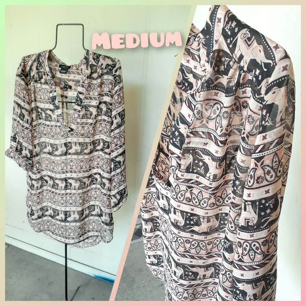Cute Elephant Sheer Top